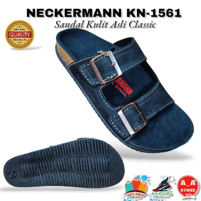 STOK NEW NECKERMANN KN-1561 SANDAL KULIT ASLI PRIA MODEL CLASSIC 4