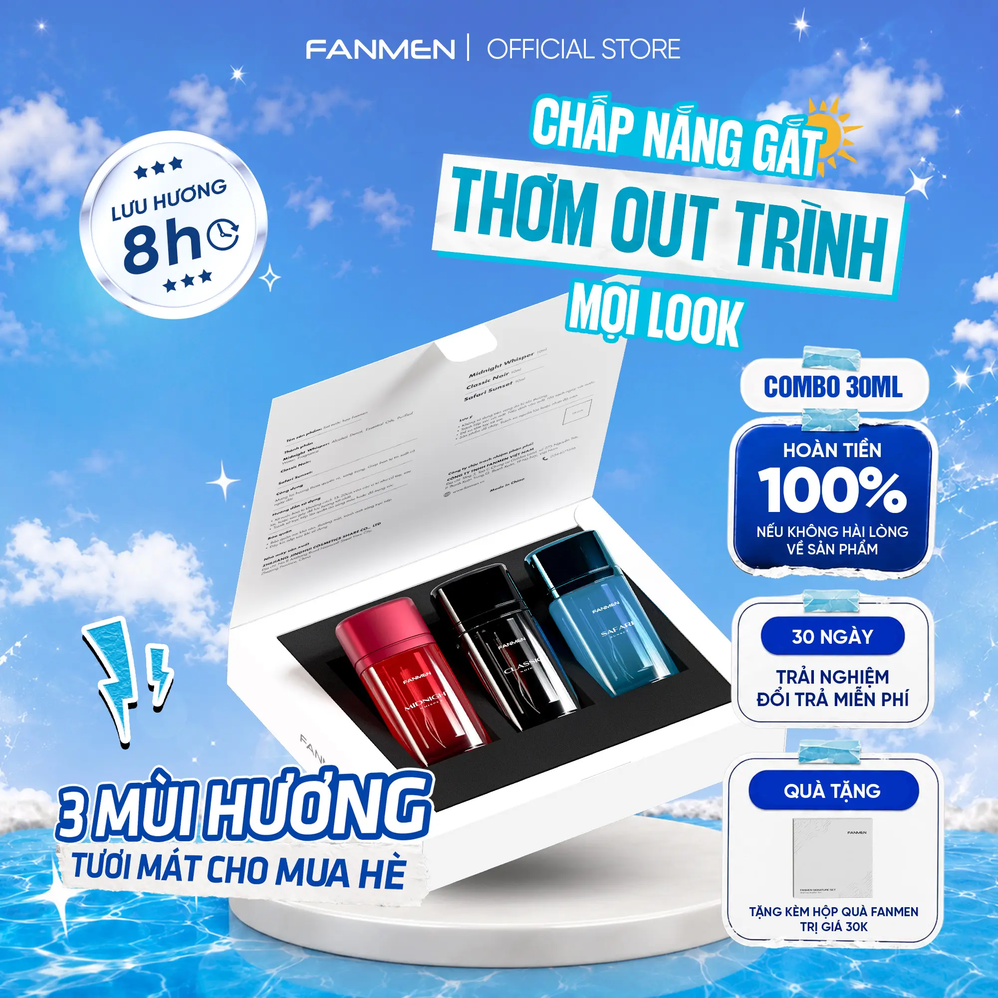 [30ml] Nước hoa nam Fanmen hương thơm nam tính quyến rũ lưu hương dài lâu Bộ sưu tập nước hoa Fanmen chính hãng hương thơm cuốn hút cho nam giới