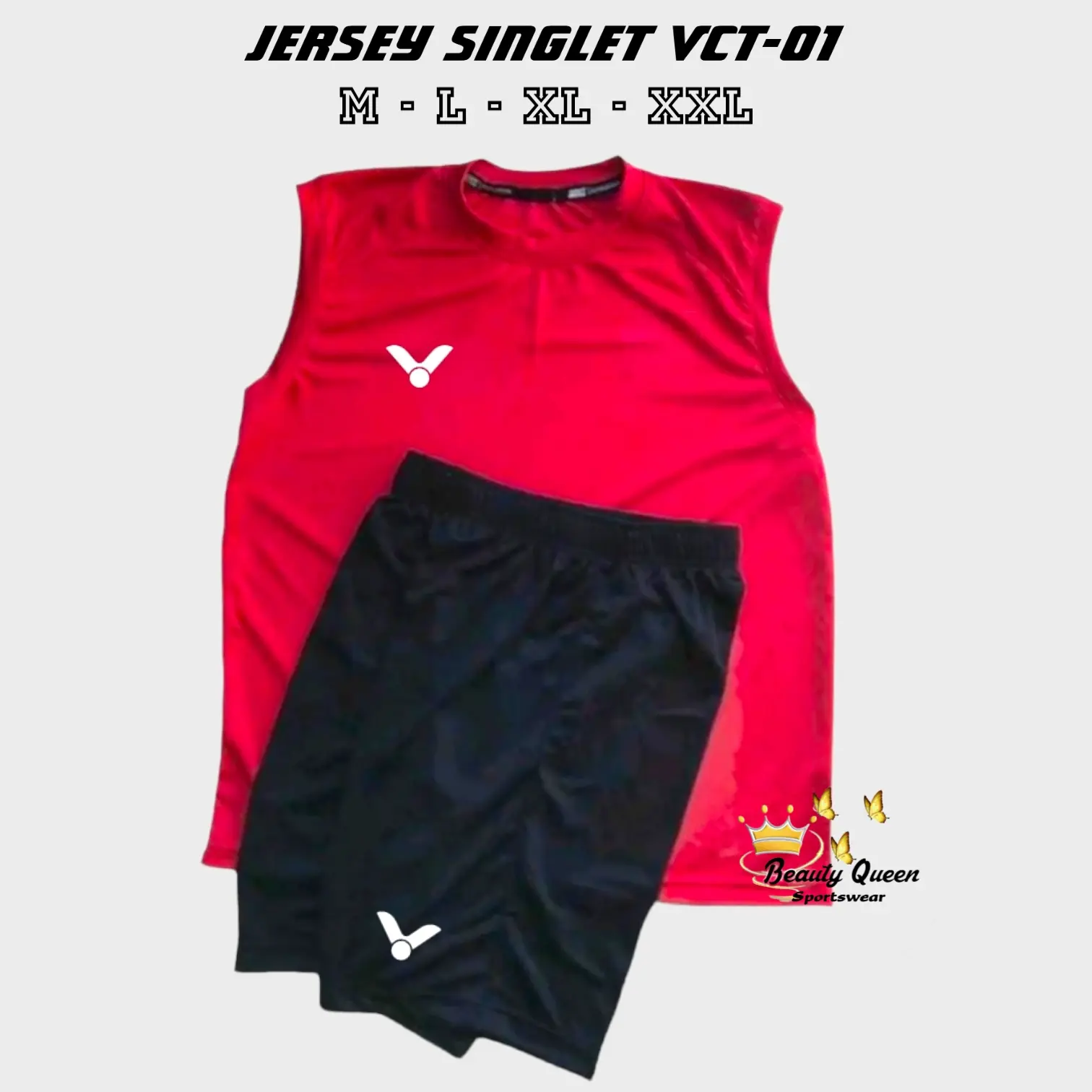 VCT-01 Jersey bulutangkis singlet baju badminton lekbong setelan olahraga pria wanita bahan drifit premium