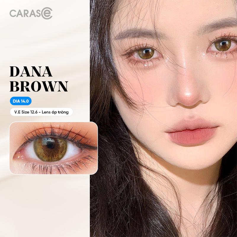 1 chiếc Kính áp tròng khoá ẩm 1 Ngày CARASE Lens cận màu nâu DANA BROWN Nữ Women