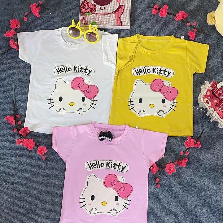 ( Áo Mẹ & Bé ) Áo Thun Trẻ Em cotton in Hình Helo kity Cho Bé Gái, Hình in Cao Tần Bền Đẹp 2