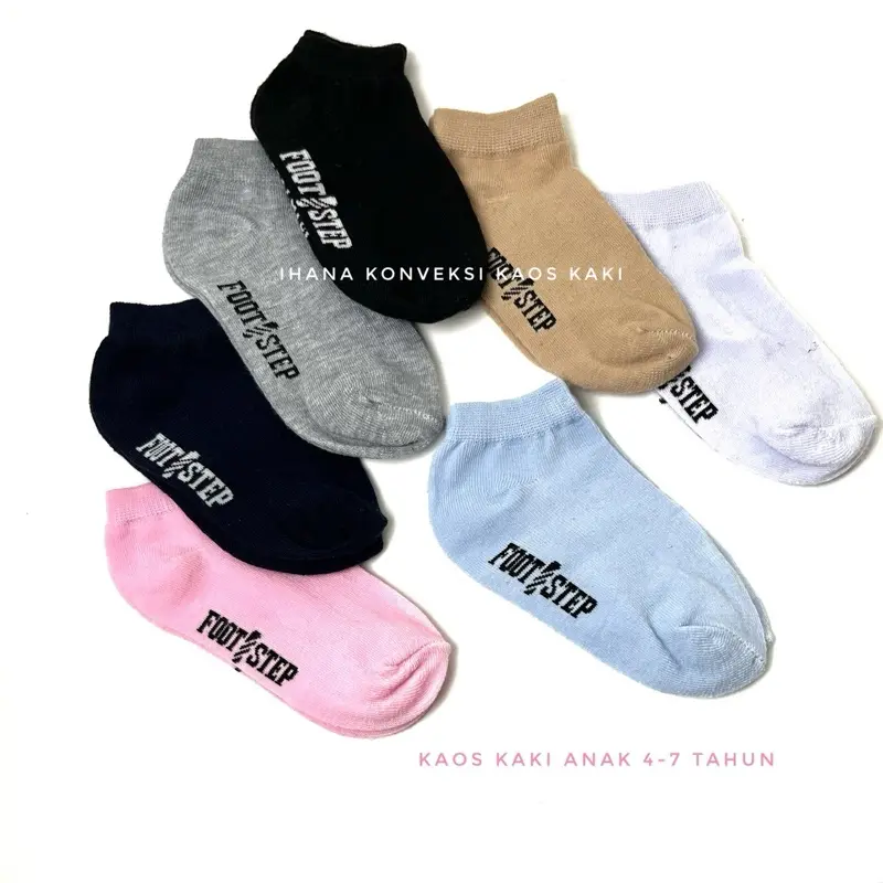 Lusinan Kaos kaki Matakaki anak 4-7 tahun pendek warna bahan katun spandek premium