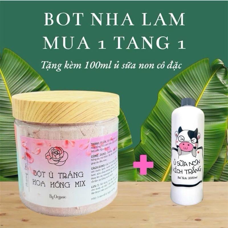 300G BỘT HOA HỒNG MIX { BỘT NHÀ LÀM }  hỗ trợ - dưỡng trắng da - mờ thâm - cấp ẩm - tẩy da chết body