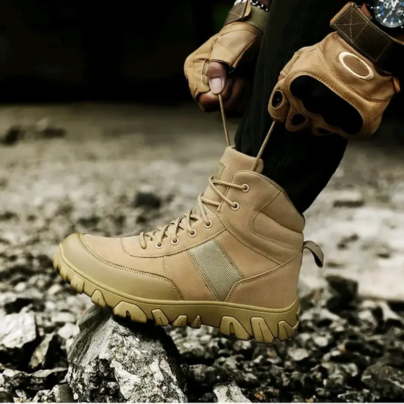 sepatu safty haiking autdor pria / wanita safty ujung besi safety sintetis fleksibel kulit domba eu:39 ringan jalan pdh Outdoor Boots safety  boots sepatu  tentara 1