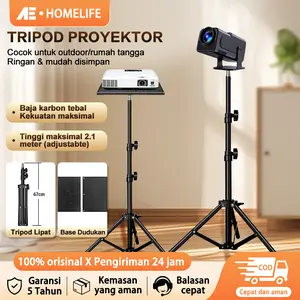 【Pengiriman 24 jam】AE Anti Angin Baja Paduan Karbon Tripod Dudukan Proyektor Lipat Portable Universal｜Tinggi 40cm/42cm｜Cat Oven Anti Gores｜Soket Ulir 1/4 Inci｜Untuk Indoor & Outdoor Logam Plastik Speaker