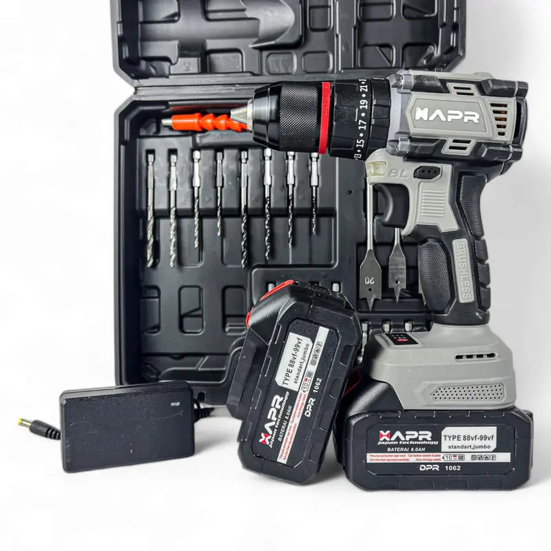 APR AP13PRO RAJA BOR BATERAI BRUSHLESS 13MM KEYLESS AUTO SINGLE LOCK ACCESORIS PREMIUM BESI BETON BAJA SEKRUP BAUT UNTUK PEKERJA PROFESIONAL 2