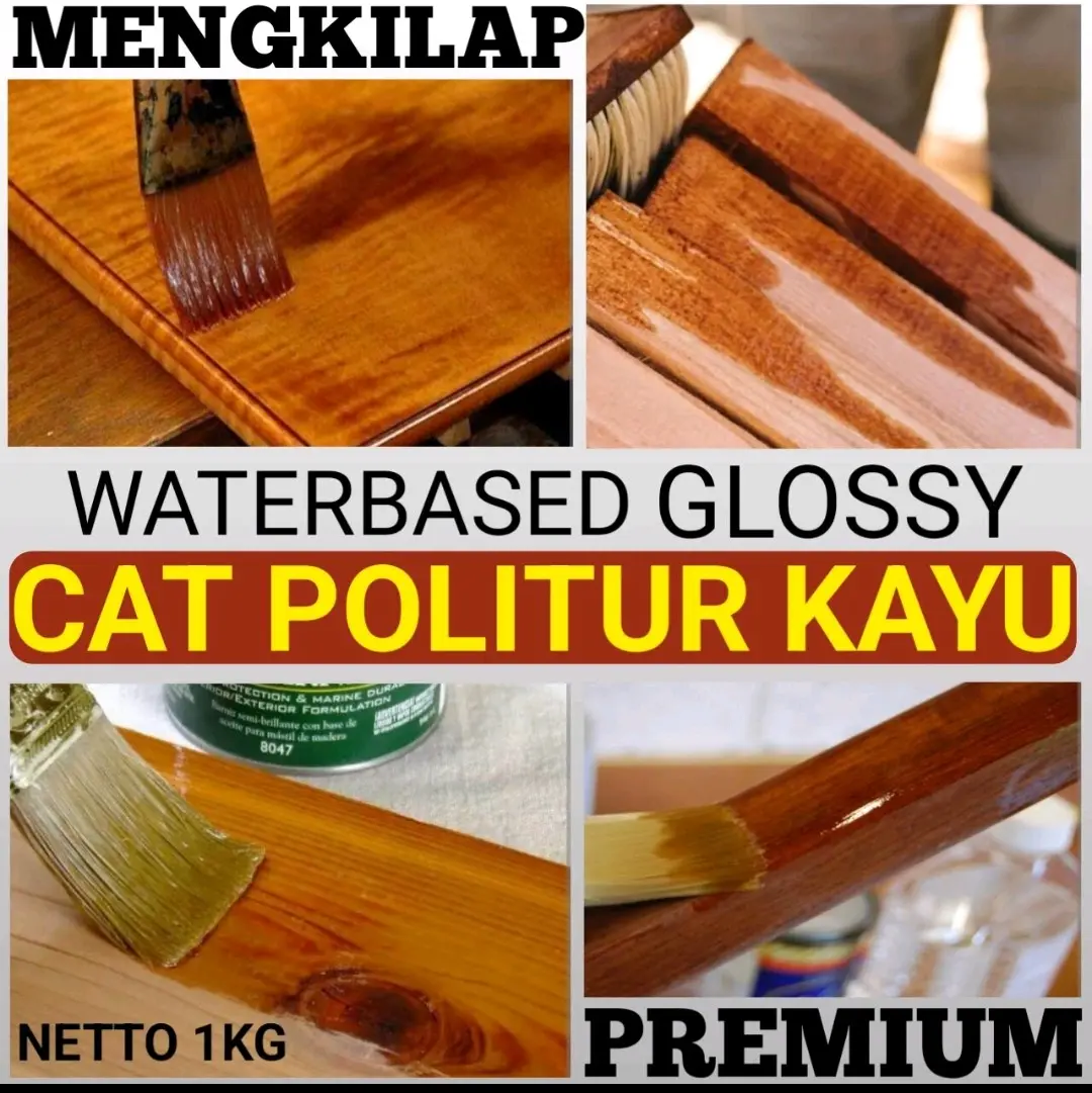 Cat Kayu Waterbased 1kg Cat Politur Anti Jamur Paint Woodstain