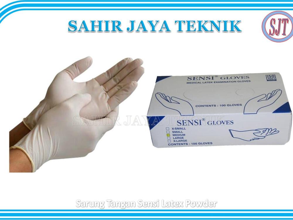 Sensi Glove Sarung Tangan Medis,Dokter,Sarung Tangan karet latex sensi 1 Box isi 100 Pcs - Box 100 S