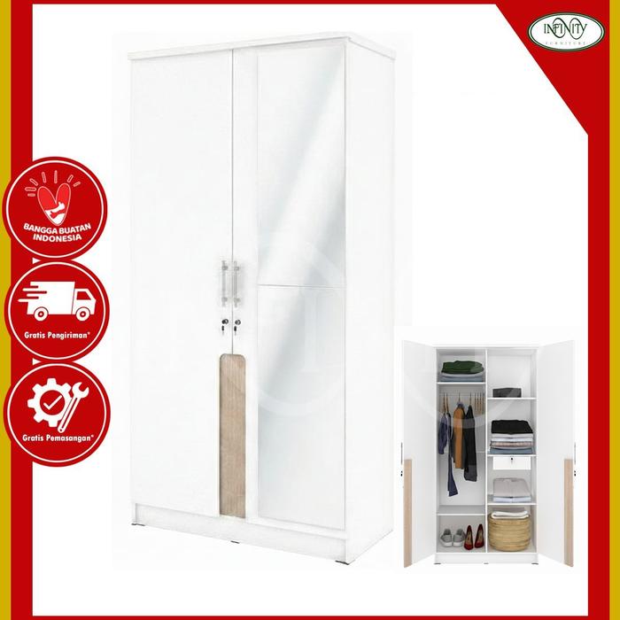 Gambar Lemari Pakaian 2 Pintu Cermin LP MARIBEL 2P dari Infinity Furniture Kota Tangerang Tokopedia