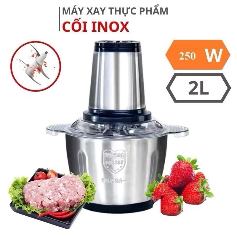 2.￼Máy xay đa năng cối inox 2L đa năng dao 4 lưỡi công suất 300W