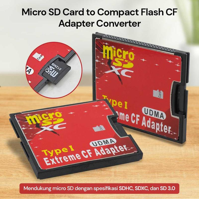 Compact Flash Digital Memory Card Adapter Extreme Micro SD Card to Compact Flash CF Adapter Converter - TSR58 ...