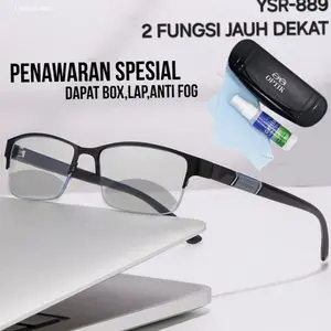 Kacamata Baca Dan Jalan Usia 40/45/50/55/60 Tahun ke atas Anti Radiasi Hp&Komputer Kaca Mata Jauh Dekat Doble Focus 2 Fungsi | Hot Item