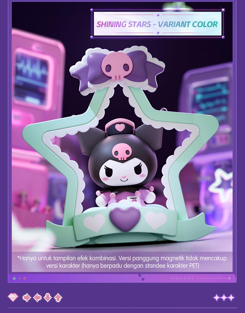 Blokees×Sanrio Blind Box Kuromi Ornamen Mini Action Figurine Mainan Plastik Lucu Kuromi Candy Series Figure Model BlindBox Dadoos Seri FUN 01