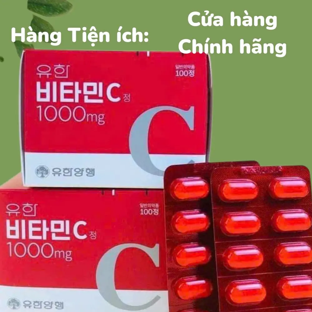 Viên uống vitamin c 1000mg Trắng da mờ nám Hàn Quốc 100 viên