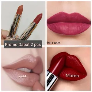 ( 2 Pcs ) Lipstick Putar Matte / Lipstick Putar Tahan Lama Lipstik