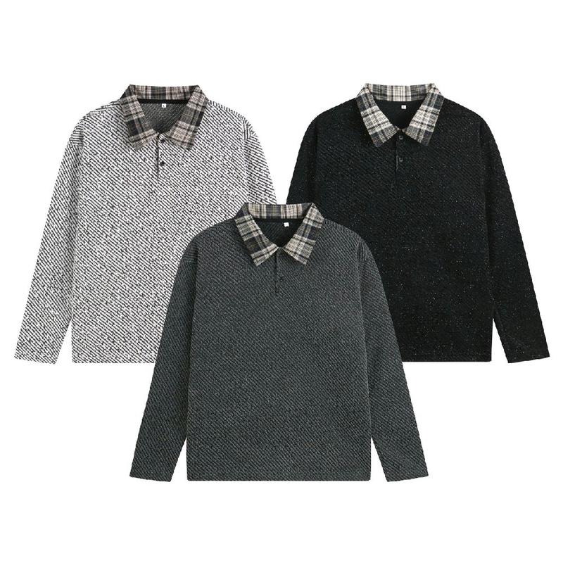 Áo Sweater Phối Sơ Mi Kẻ Chất Len Dạ Kim Tuyến
