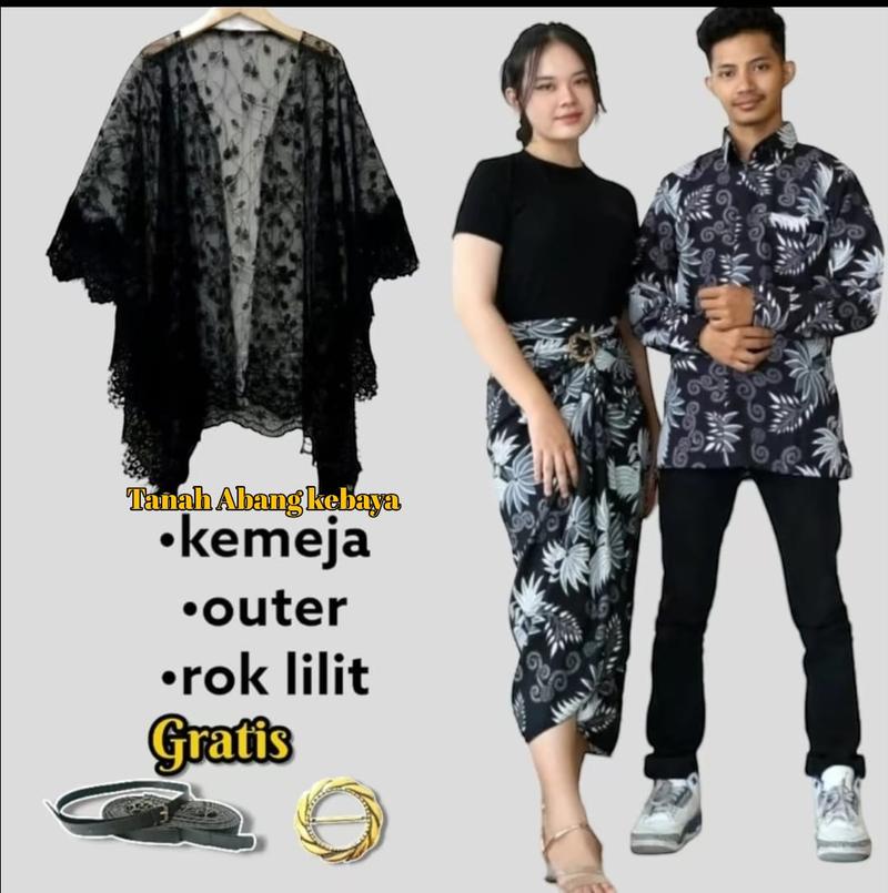 Product Introduction of Couplean Lengkap (Kemeja Lengan Panjang+Outer Dan Rok Lilit Batik) Kekinian untuk Acara FORMAL I Kondangan I Wisudah Dan Free Ring 37