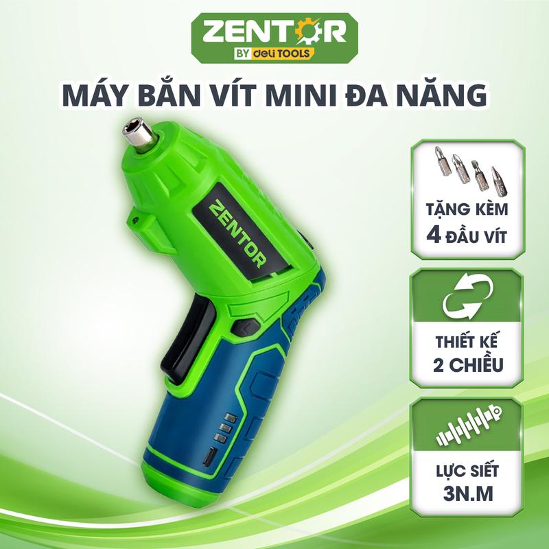 Máy Bắn Vít Cầm Tay Zentor, Máy Chuyên Vít Mini Đa Năng, Tua Vít Điện Bao Gồm Sạc Và Đầu Vít Đi Kèm