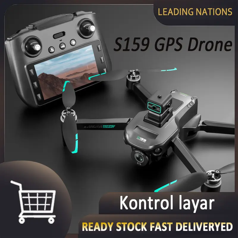 S159 Large Screen Version GPS Drone Four Sided Obstacle Avoidance