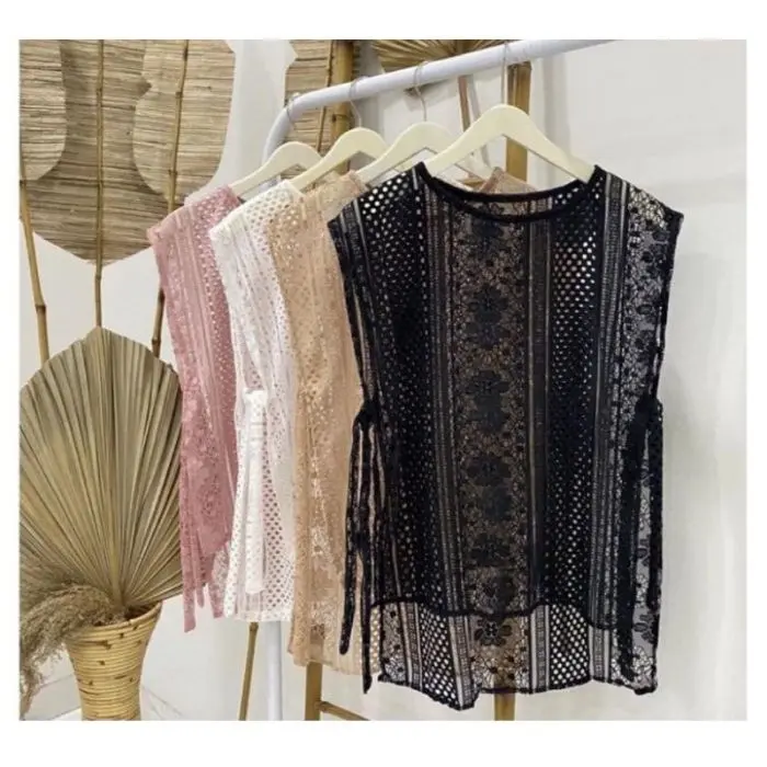 VEST BURKAT JUMBO LD 130CM TALI PREMIUM / VEST BRUKAT TALI SAMPING/  LACE ROMPI BRUKAT WANITA / OUTER ROMPI TERLARIS