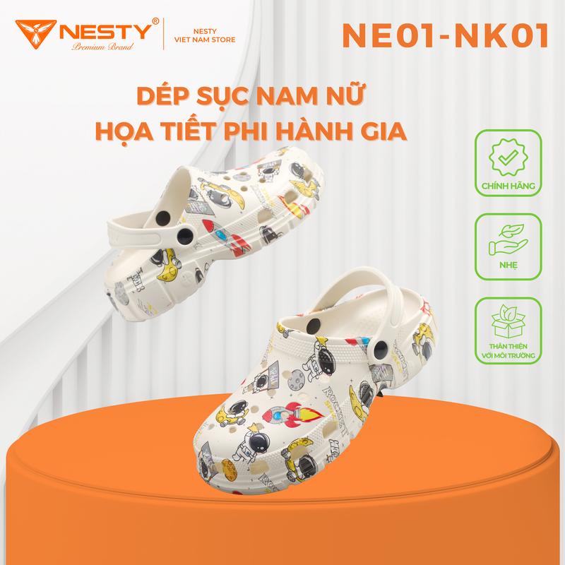 NE01-NK01 Dép Sục Nesty Chất Liệu Nhựa Eva Kiểu Dáng Unisex Full Size Cho Cả Gia Đình Đế Bằng Nam
