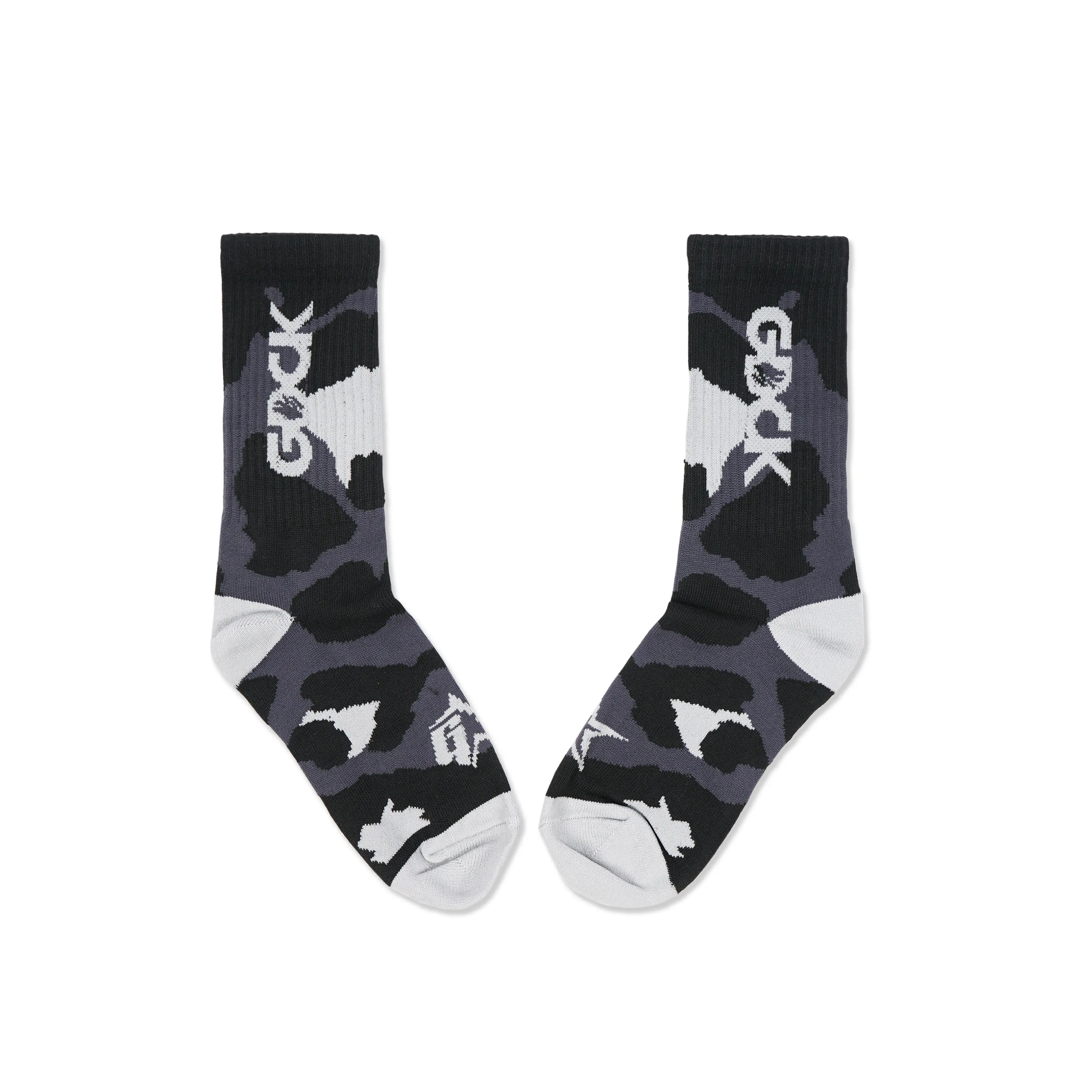 GDCK Socks High Black CAMVERT / Kaos Kaki Skena Rajut Motif Camo / Knit Socks Hitam Unisex