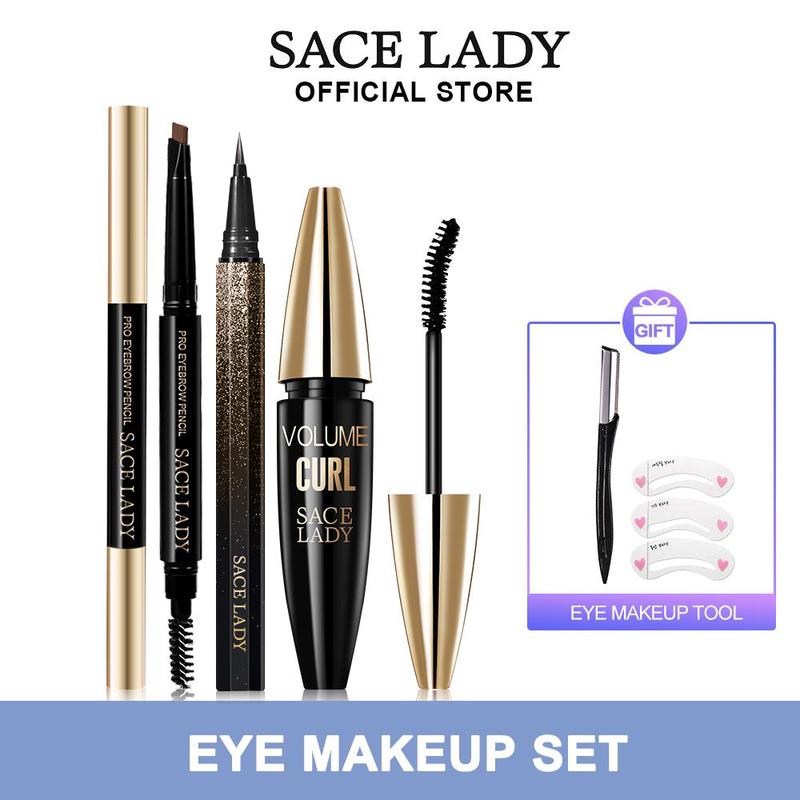  Bộ trang điểm mắt SACE LADY 5 miếng Mascara không thấm nước bút kẻ mắt bút chì kẻ mày dụng cụ trang điểm mắt 5 pcs 
