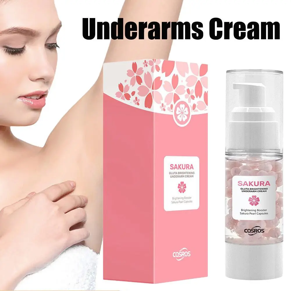 3Pc/2Pc/1Pc Gluta Brightening Underarm Cream 50X Brightening Booster Sakura Pearl Capsules 30g