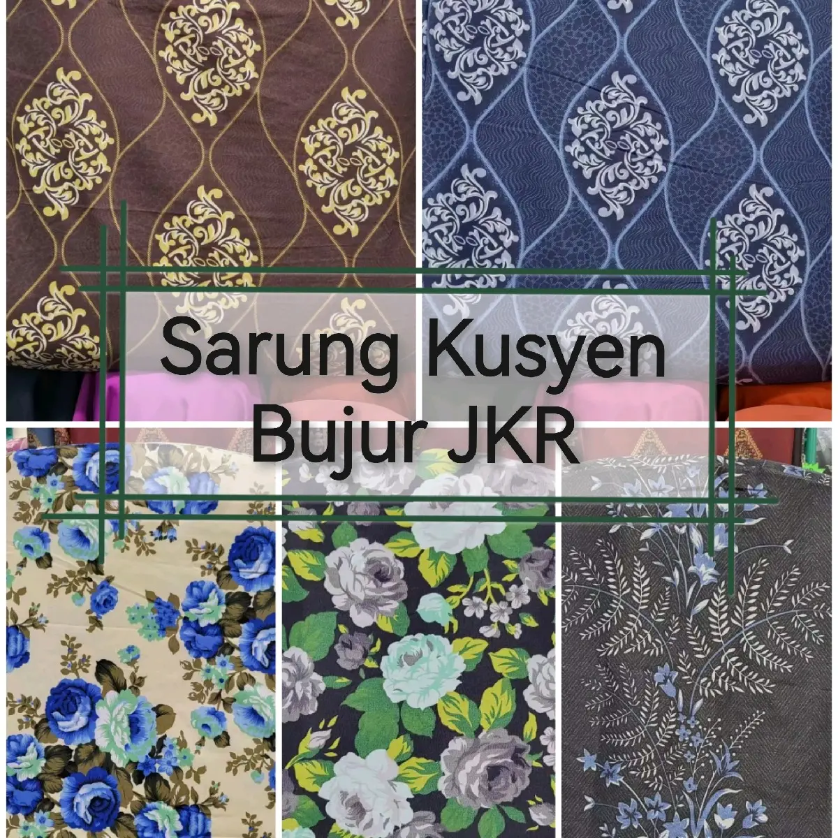 Sarung Kusyen Bujur 12Biji (JKR) Kain Cotton Tebal Sofa Sarung