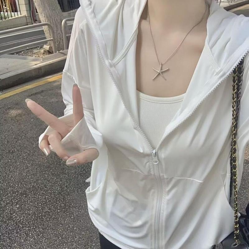 Áo chống nắng băng mát mỏng nhẹ thoáng khí, hơi trong nhẹ Áo chống nắng vải siêu mỏng, hơi trong suốt, thoáng mát mùa hè