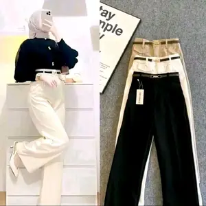 ORO PANTS KNIT - Celana Anti Kusut - Celana Kulot Highwaist Wanita Nyaman