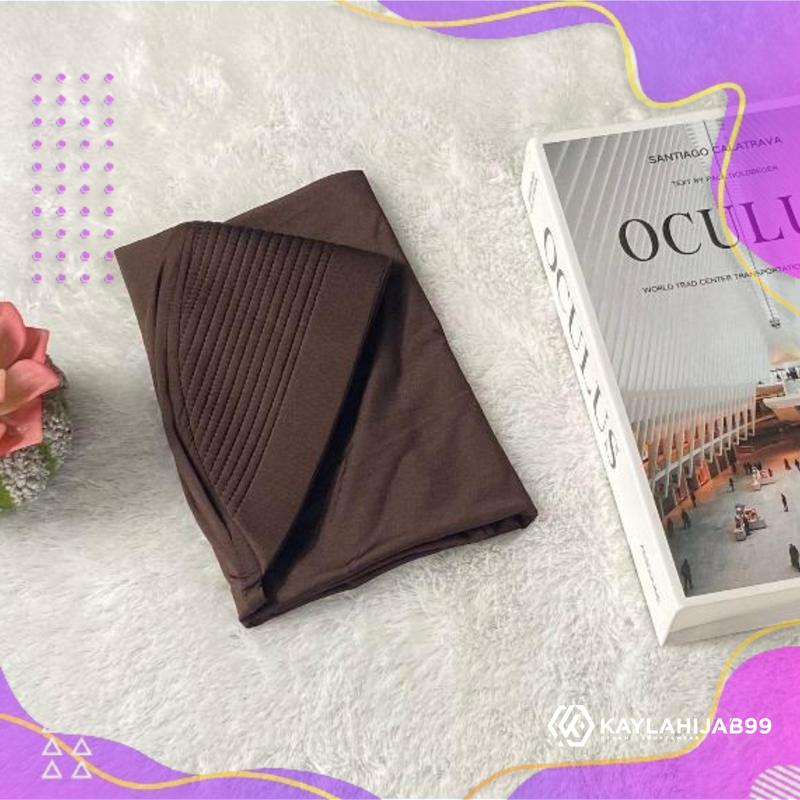 Kaylahijab99"Dinamic Sportwear" jilbab Muslim kerudung Wanita Bergo linear Sport Standar Panjang Nyaman dipakai sekolah olahraga dan kerja Bahan Jersey Sporty Pet Tebal coklat pramuka Instan Santai Topi 2