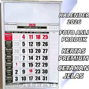 Kalender 2026 isi 12 bulan. kalender gantung. kalender dinding.