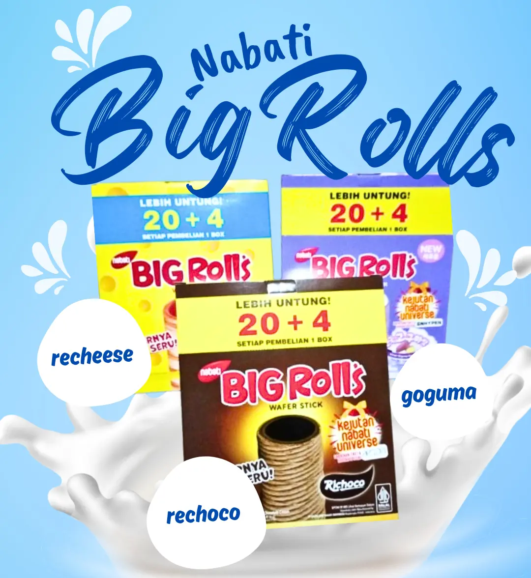 Big Rolls 18gr (20x1box) coklat keju goguma