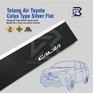 Talang Air Pintu List Silver Chrome Mobil Toyota Calya 2016 – 2020 Model Slim Flat 4 Pintu