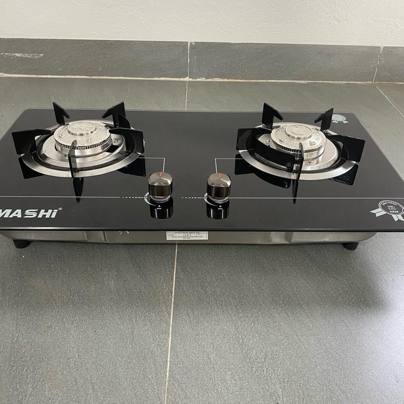 Bếp gas âm HAMASHI H616 đánh lửa Magneto cơ Mạt kính cường lực Mâm chia lửa inox kiềng thép tráng men
