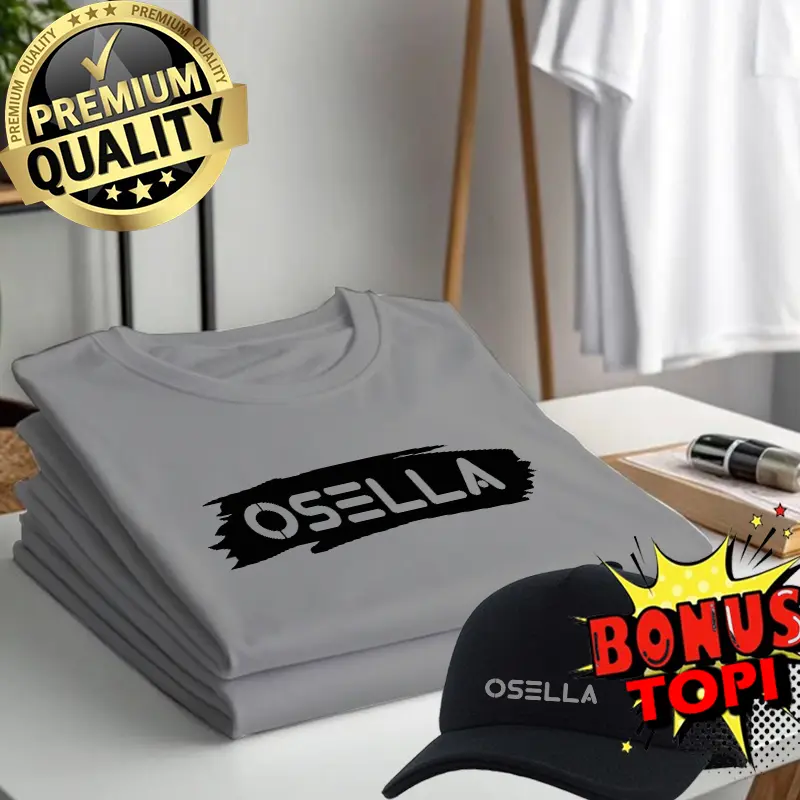BELI BAJU GRATIS TOPI...!!! Kaos Distro Cowok Lengan pendek Logo Osella sobek Black | Kaos Pria Dan Wanita Premium | Kaos Oblong  Casual  Cowok Santai Tulisan Sablon Keren Bahan Lembut Katun Combed