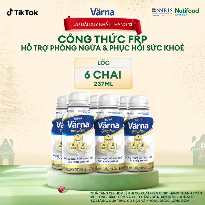  Lốc 6 chai Sữa Bột Pha Sẵn Varna Complete - Phòng ngừa và phục hồi sức khỏe nhanh  6 chai x 237ml  