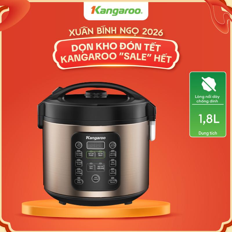 IH SALE LỚN Nồi cơm điện tử 1.8L Kangaroo KG18DR6 lòng nồi chống dính đa dạng chế độ nấu .