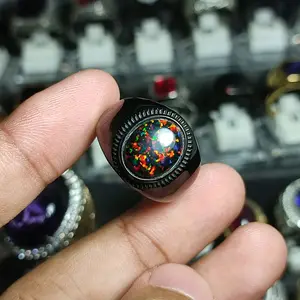 CINCIN PRIA BLACKOPAL RING TITANIUM HITAM