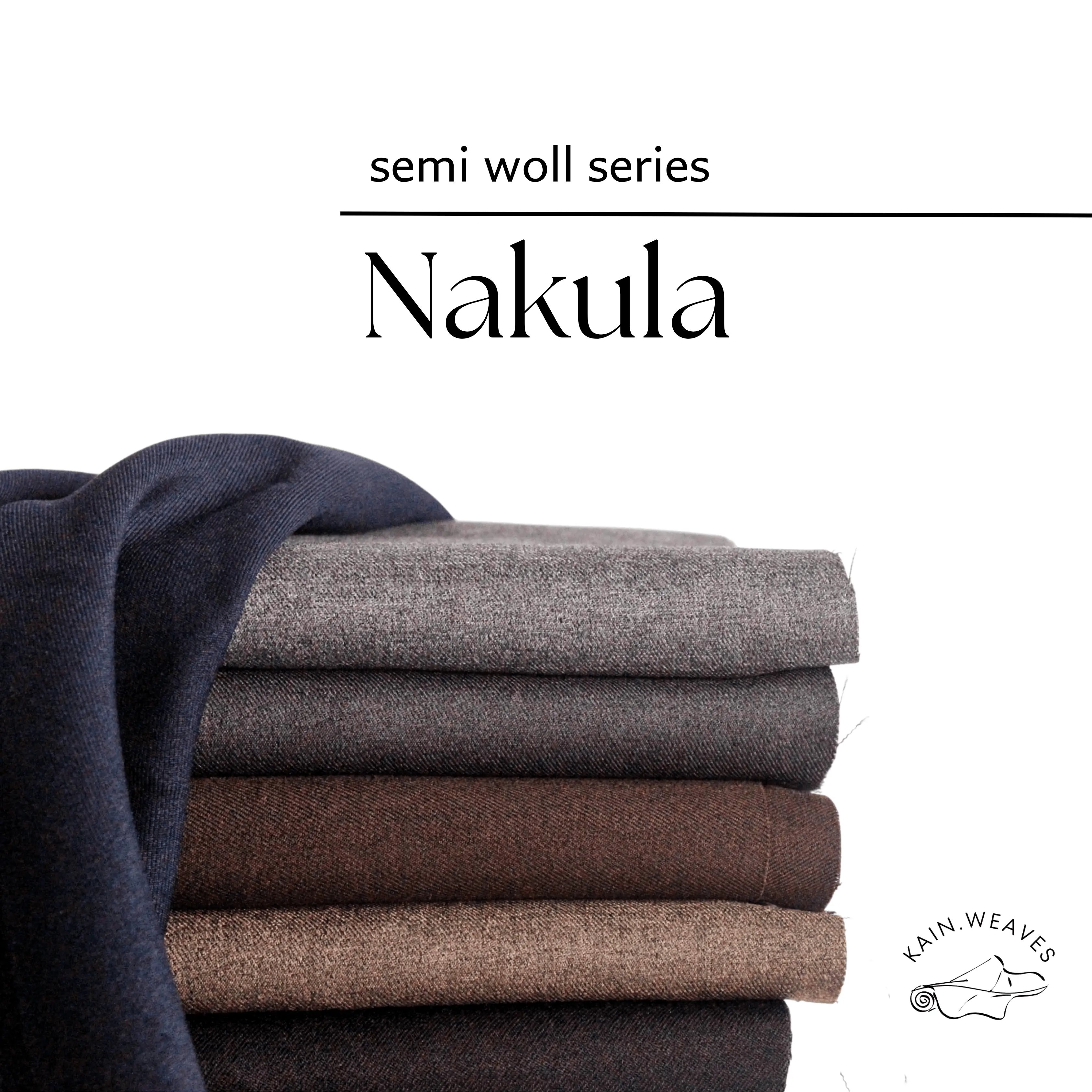 Kain Bahan Celana, Rok Semi Woll Polos 0.5 Meter NAKULA/Kain Arahan Berkualitas Grade A