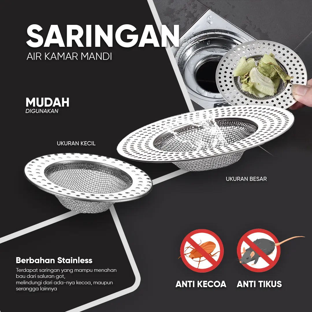 Saringan Air Kamar Mandi Sink Filter Strainer Wastafel | Saringan Penutup Wastafel | Saringan Air Tempat Cuci Piring Filter Strainer