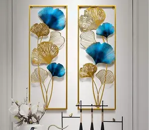Walldecor Berkah Set Isi 2 Hiasan Dinding Besi Aesthetic 85x31 Dekorasi Ruang Tamu Frame Metal Gold