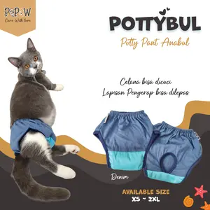 Popok Kucing Cuci Ulang Model Celana Dalam Hewan Jantan Anjing Betina Papaw PottyBul