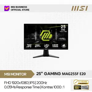 MSI GAMING MONITOR 25 INCH MAG 255F E20 / MAG255F E20 RAPID IPS FHD 1080P 0.5MS 200HZ HDR READY 3Y