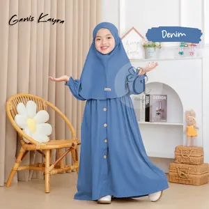 Kayra Gamis Muslim  Baju Anak Satu Set Dengan Kerundung