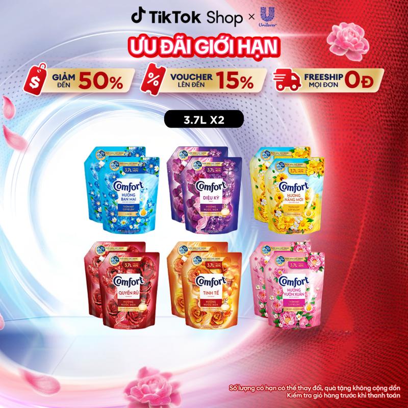 Combo 2 túi Nước Xả Vải Comfort Thơm Mát Gấp 10 Lần / Hương Nước Hoa 100 Giờ Lưu Hương Túi 3.7L [4]