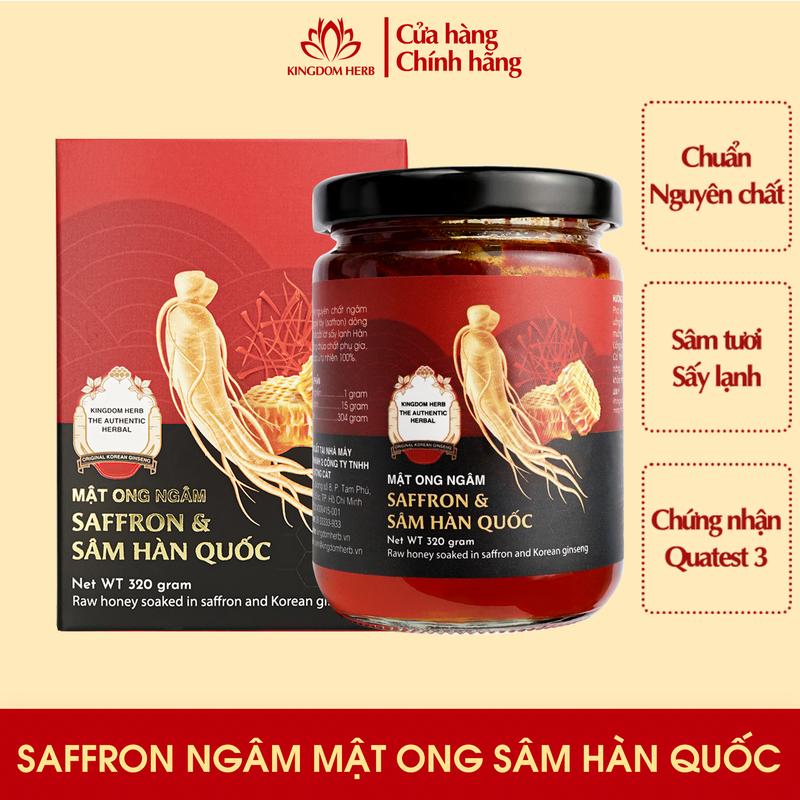  Sâm ngâm mật ong saffron Kingdom Herb hữu cơ chính hãng thượng hạng hộp 320g - KQ   từ củ sâm tươi hàn quốc   