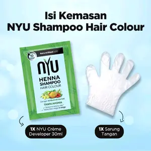 bundling 2 pcs  NYU Henna Shampo Hair colour - shampo pewarna rambut