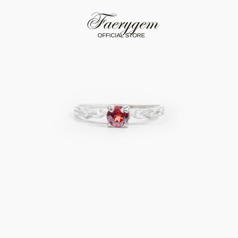 Nhẫn đá năng lượng thiết kế FaeryGem Garnet citrine peridot amethyst topaz S925 - Nhẫn đá phong thuỷ